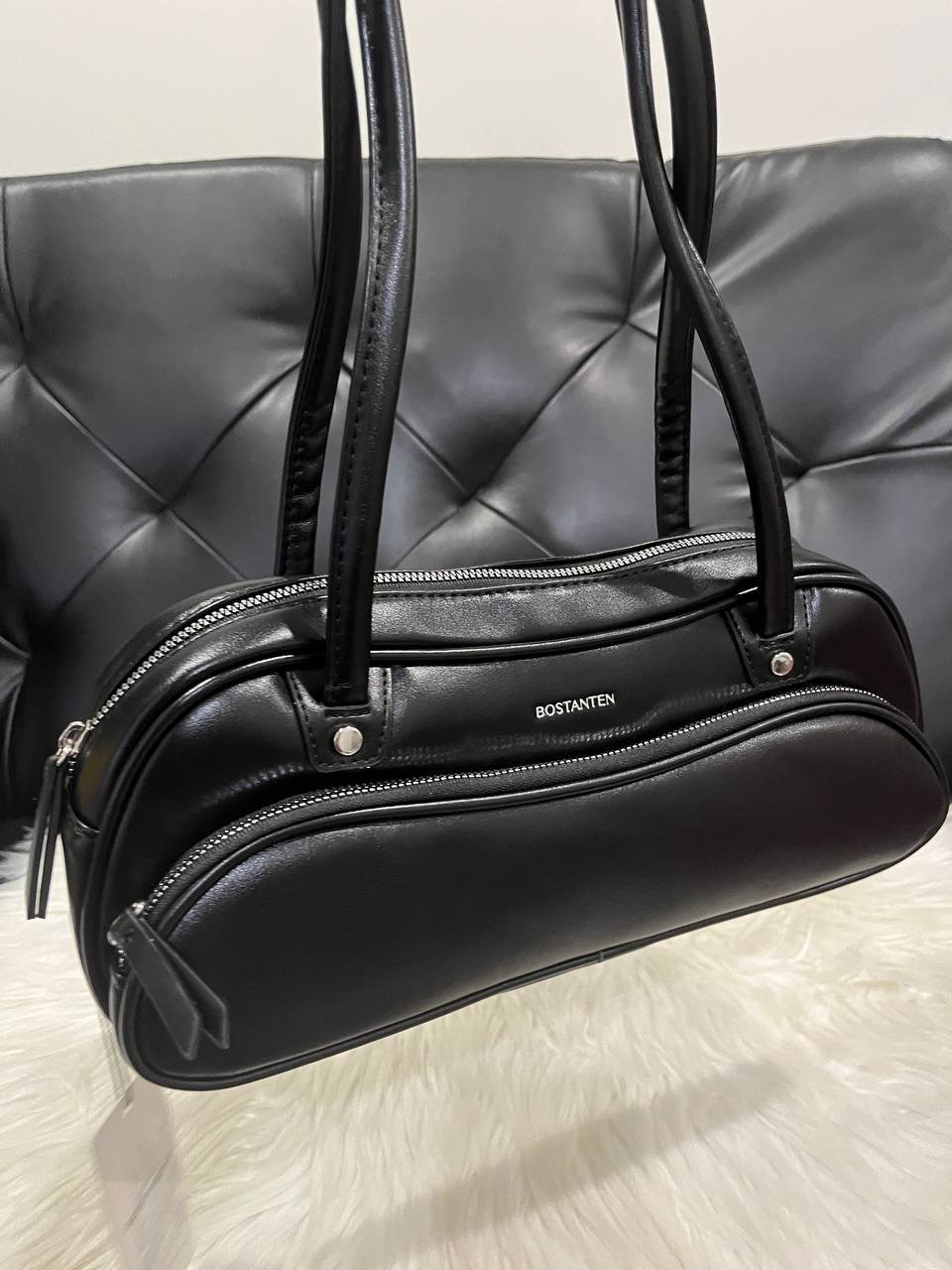 Bostanten Baguette Shoulder Bag Black
